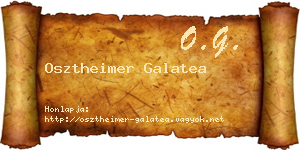 Osztheimer Galatea névjegykártya